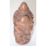 Carved oak leaf and acorn wooden finial