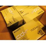 Eight boxes of new 700mb Sony 80 minute CD-R discs ( ten per box ) and part box of seven (