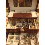 Two jewellery cases with contents