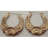 Pair of 9ct gold hoop earrings 2.