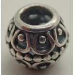 Genuine Pandora open spherical scroll screw on charm