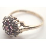 9ct yellow gold diamond and ruby set ring 8g