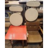 Childs upholstered armchair pair of retro folding stools and a table