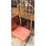 Mid 20thC bedroom clothes stand with seat