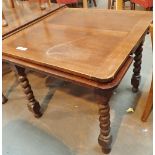 Extending dining table with two leaves