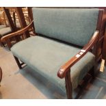 Wooden framed upholstered bench seat L: 120 cm