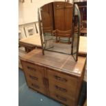 Dressing table with three mirrors