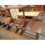 Three matching medium wood rectangular pub style tables 122 x 69 cm