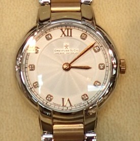 Boxed new old stock boxed ladies stainless steel Dreyfuss and Co wristwatch with booklet RRP £675.