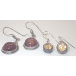 925 silver amber and citrine drop earrings