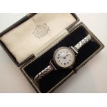 Boxed silver ladies wristwatch