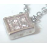 9ct white gold and diamond pendant chain