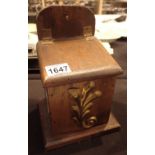 Antique oak salt box