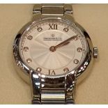 Boxed new old stock boxed ladies stainless steel Dreyfuss and Co wristwatch with booklet RRP £675.