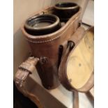 WWII field binoculars with leather case