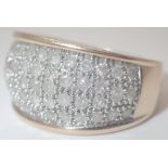 9ct gold pavé set diamond band approximately 1.