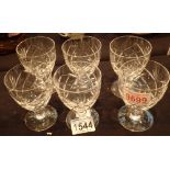 Set of crystal Brierley wine glasses