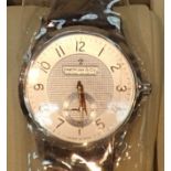 Boxed new old stock boxed gents stainless steel Dreyfuss and Co wristwatch with secondary second