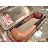 Original cased Singleton Duro and DGP smokers pipes unused with St James of London case