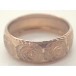 9ct rose gold wedding band size L 2.