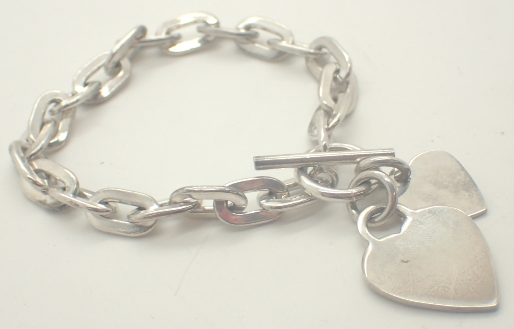 925 silver bracelet hearts in hearts design