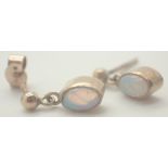 9ct gold opal drop earrings CONDITION REPORT: Very small chip to one earring and