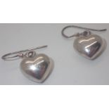 925 silver heart drop earrings