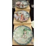 Complete set of twelve Beauties of the Red Mansion Imperial Jingdezhen porcelain cabinet plates