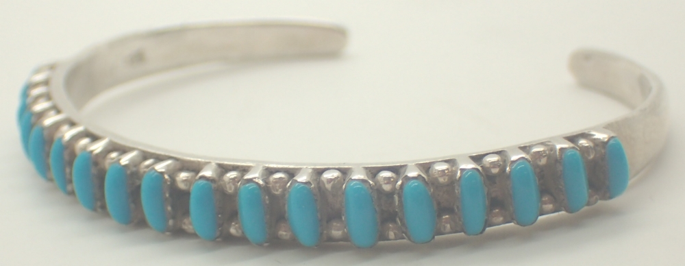 925 silver bangle set with blue stones