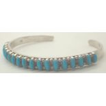 925 silver bangle set with blue stones