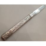 Hallmarked silver fruit knife with silver blade and handle