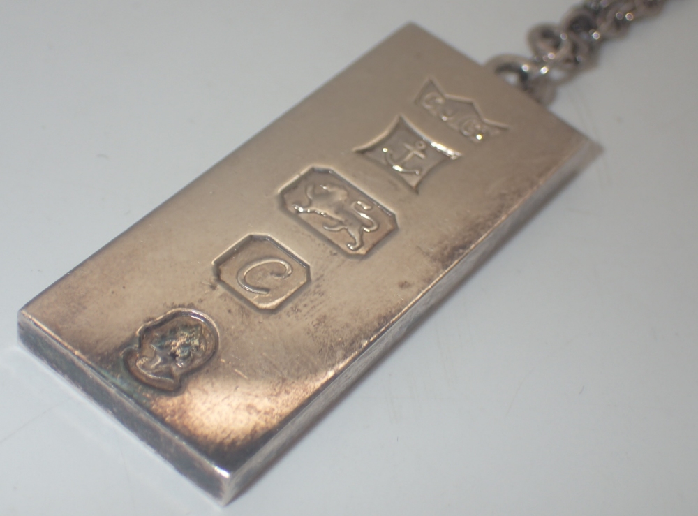 925 silver solid 28g ingot 1977 on 925 silver chain