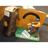 Cast iron leap-frog money box