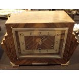 Art Deco walnut cased Westminster chime mantel clock ( key and pendulum in office 7304 )