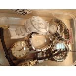 Box of mixed wristwatches including Rotary etc