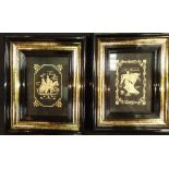 Four 24ct gold framed and glazed Spanish scene pictures