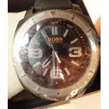 Boxed new old stock Hugo Boss gents wristwatch on a rubber strap CONDITION REPORT: