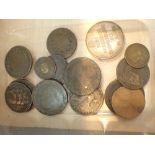 Box of early British coinage and tokens