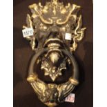 Large cast metal door knocker H: 34 cm