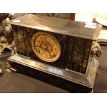 Victorian marble clock chiming mantel clock