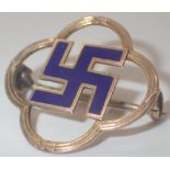 9ct gold German Swastika badge