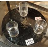 Masonic marble spinning glass knocker D: 27 cm