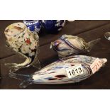 Three various sized Murano glass fish