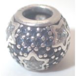 925 silver genuine Pandora blue and white stone set star charm