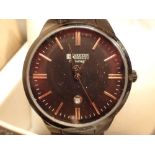 Boxed new old stock Barkers of Kensington black face with date gents wristwatch