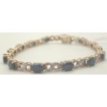 9ct gold sapphire and diamond bracelet with approximately 7 ct of sapphires