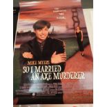 Original USA one sheet poster So I Married an Axe Murderer 1993 100 x 60 cm