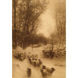 Signed large Lithograph Joseph Farquharson with gallery blind stamp also signed Herbert Ledcole