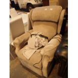 Electric upholstered riser recliner armchair in working order