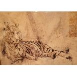 Large framed and glazed tiger print 110 x 90 cm